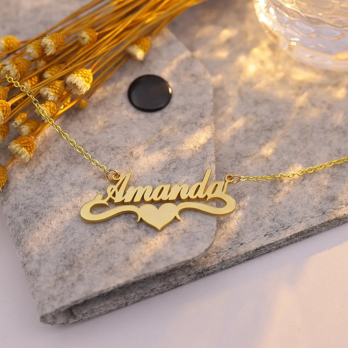 Custom Heart Name Necklace Women Girl Best Jewelry Stainless Steel Gold Color Personalized Nameplate Necklace Gifts For Her