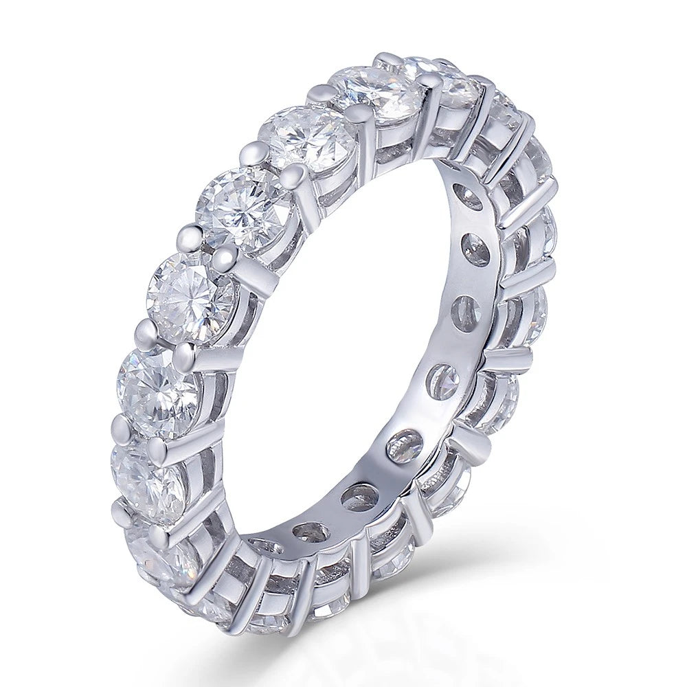 Eternity 925 Sterling Silver Engagement Wedding Band Rings sets for Women Bridal Princess Cut Diamond Promise Party Jewelry Gift