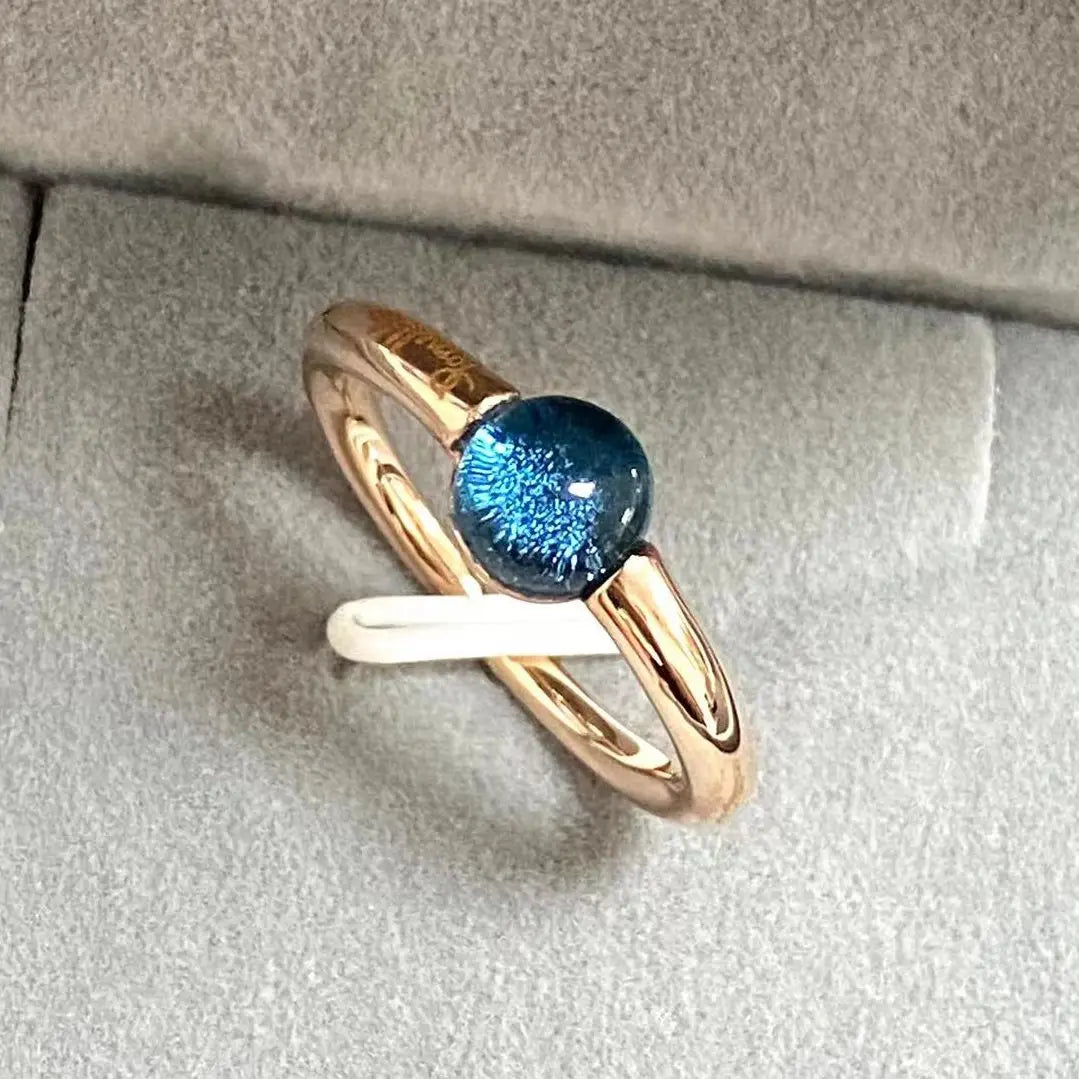 Ring New Simple Round Ring Starry Sky Style Ring Blue Crystal Ring For Women Fashion Jewelry Party Gift
