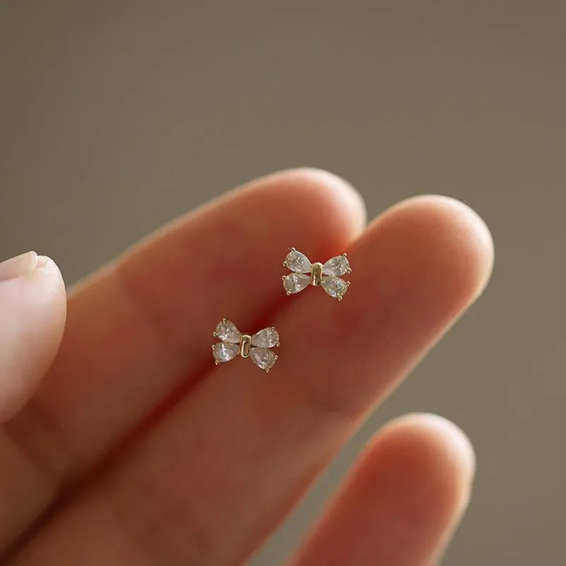 925 Silver Needle Summer Earrings Colored Zircon Butterfly Stud  for Women Wedding Girl Simple Jewelry Accessories