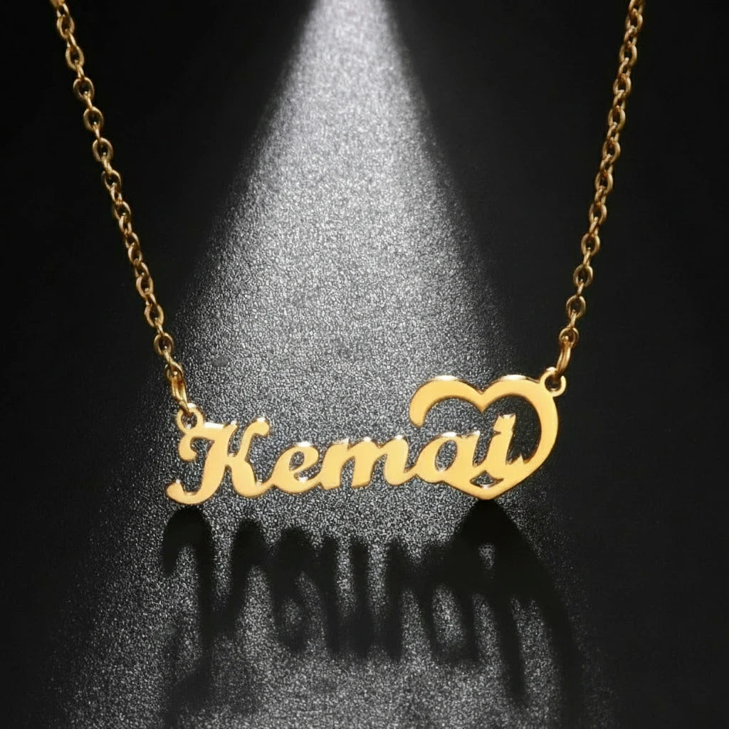 Heart Custom Necklace Name Personalized Mother Father Gift For Women Men Couple Stainless Steel Gold Color Pendant Chain Jewelry