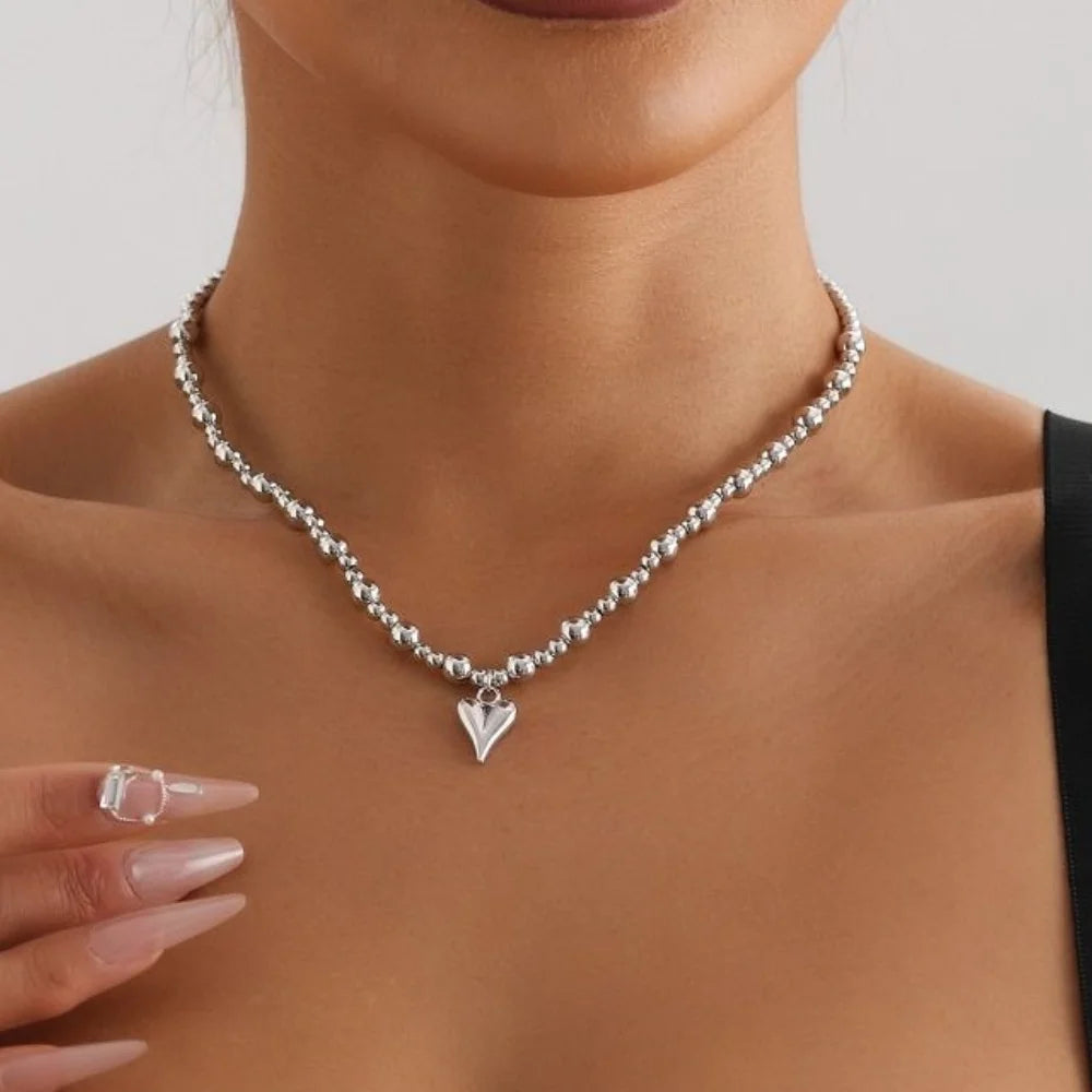 New Irregular Stone Choker Necklace For Women Elegant Tassels Heart Pendant Necklaces Wedding Party Jewelry Gift