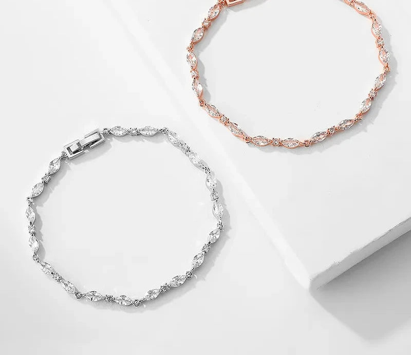 ZAKOL Brilliant Crystal Zirconia Earrings Necklace Bracelets 3pcs Jewelry Set For Women Wedding Dress Accessaries FSSP412