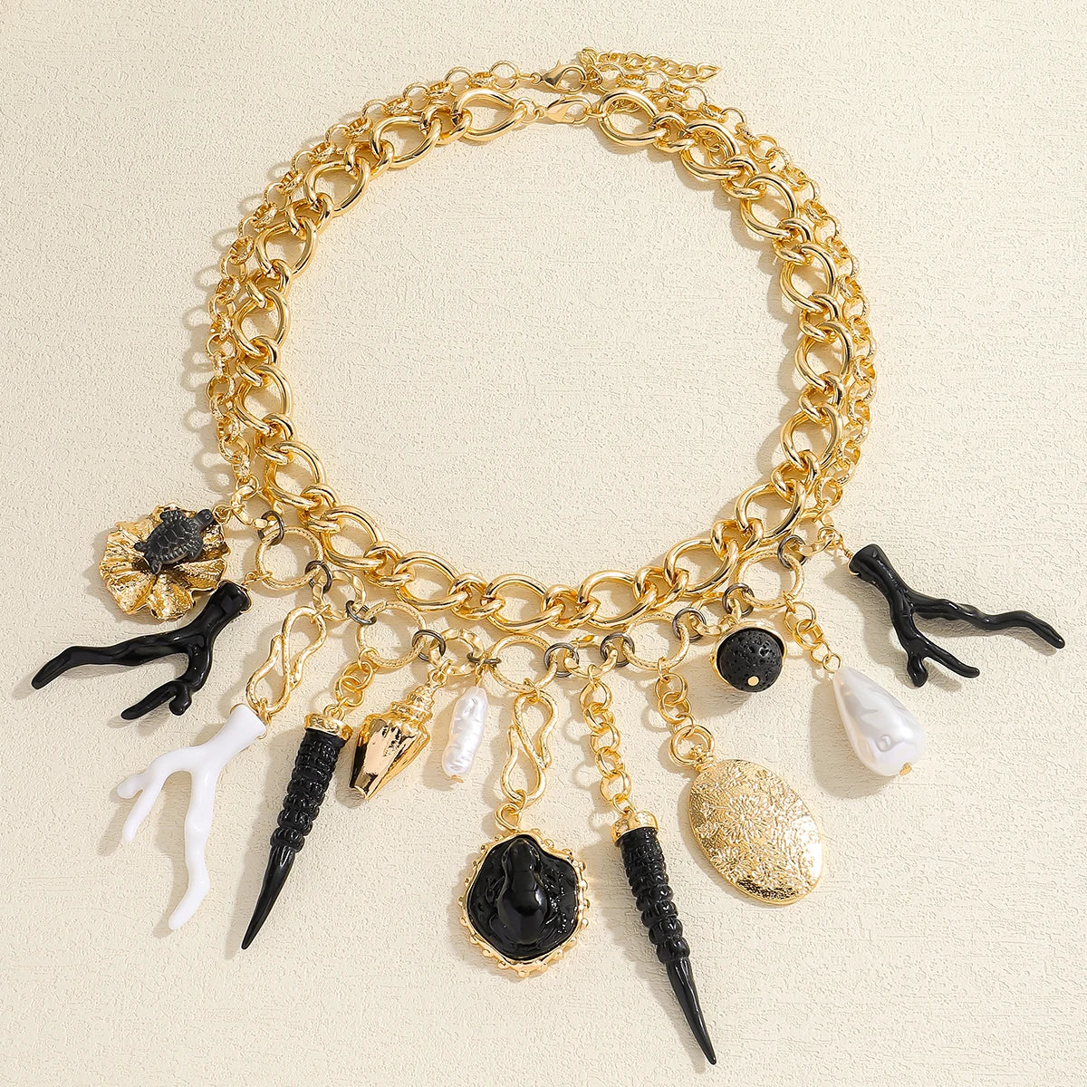 ZAA New Design Multilayer Medals And Charms Pendant Necklace For Women Heavy Luxurious Turtle Conch Pendant Jewelry Gift