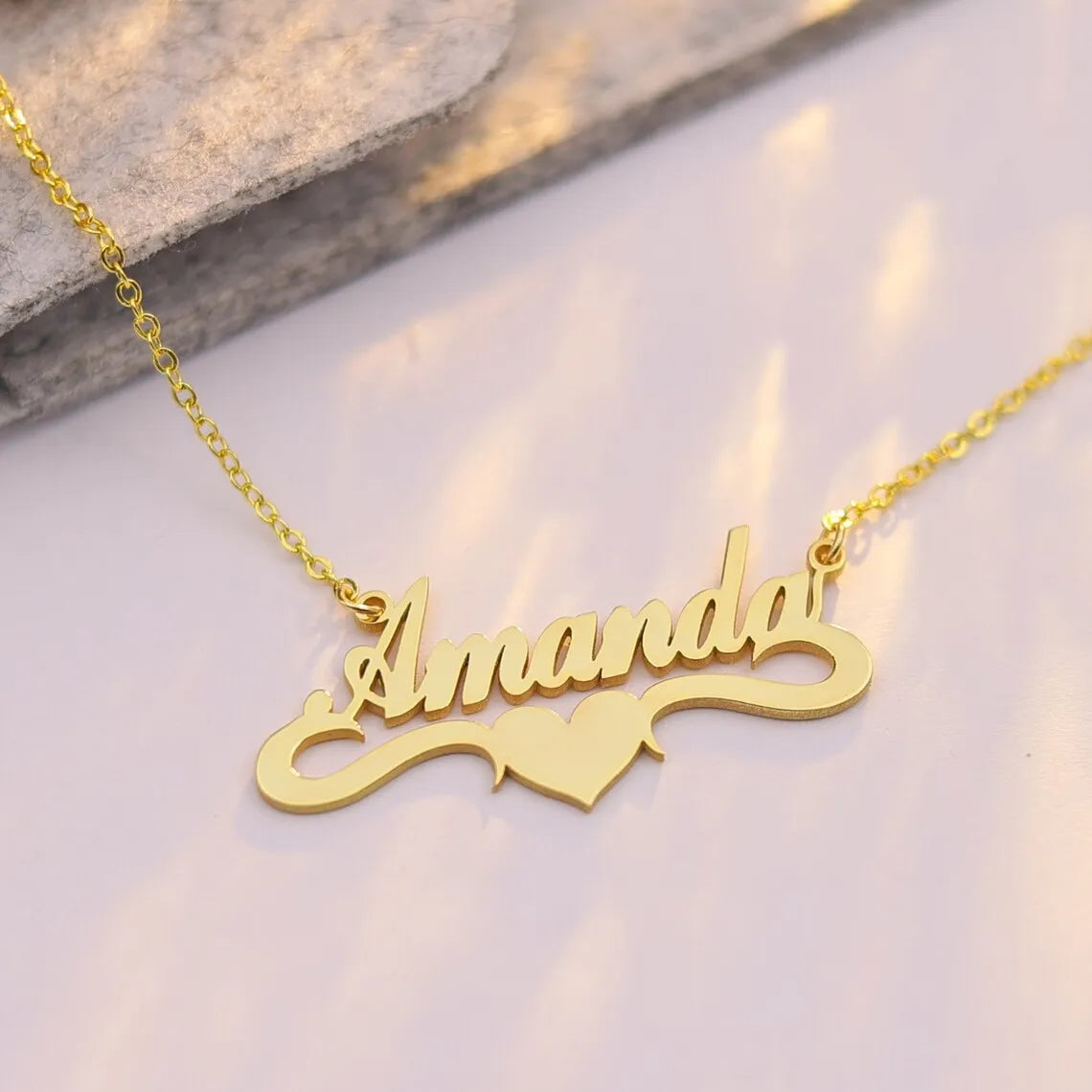 Custom Heart Name Necklace Women Girl Best Jewelry Stainless Steel Gold Color Personalized Nameplate Necklace Gifts For Her