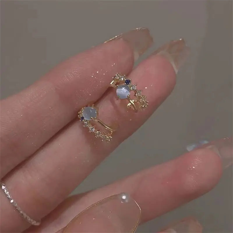 925 Silver Needle Summer Earrings Colored Zircon Butterfly Stud  for Women Wedding Girl Simple Jewelry Accessories