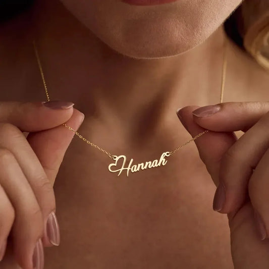 Custom Name Heart Necklace For Women Personalized Dainty Minimalism Jewelry in 18k Gold-Plating Kids Birthday Gift for Her