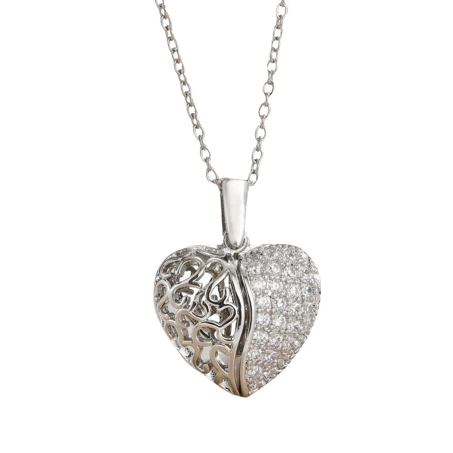 fashion new personalized angel love opening and closing necklace, women's heart-shaped pendant, collarbone chain jewelry