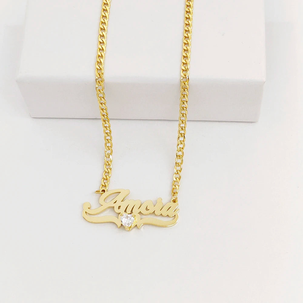 Custom Name Necklace and Earrings Set Baby Heart Necklace Small Twist Hoops Kids Earrings Birthday Gift for Girl Toddler Jewelry