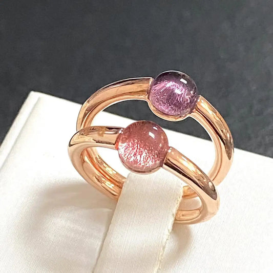 Ring New Simple Round Ring Starry Sky Style Ring Blue Crystal Ring For Women Fashion Jewelry Party Gift