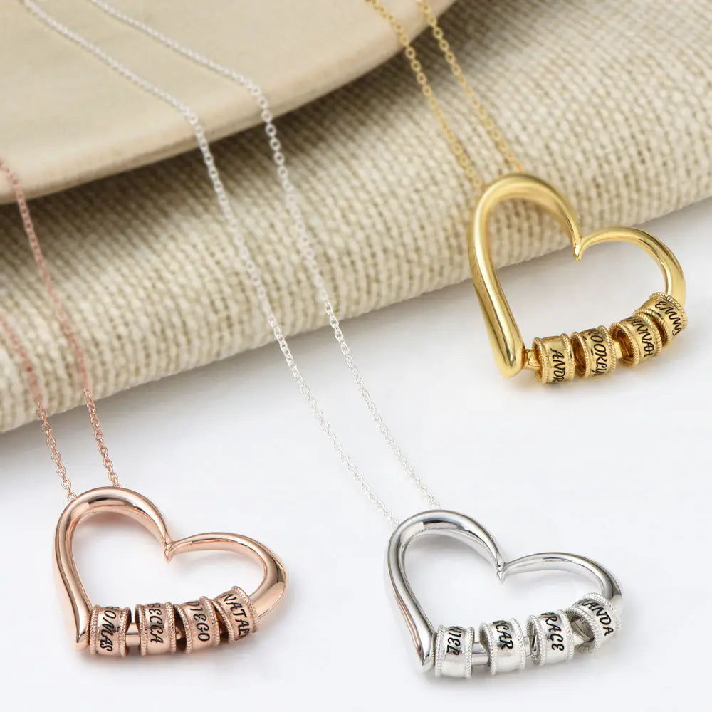 NEW Personalized Heart Necklaces Women Jewelry Custom Name Necklaces & Pendants Mothers Day Gift